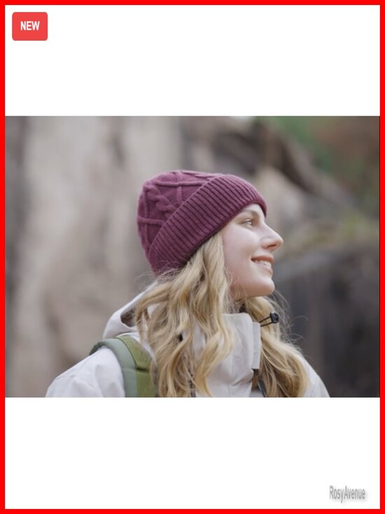 100% Merino Wool Beanie, Knit Cuffed Winter Hat, Lightweight Warm Cap Unisex